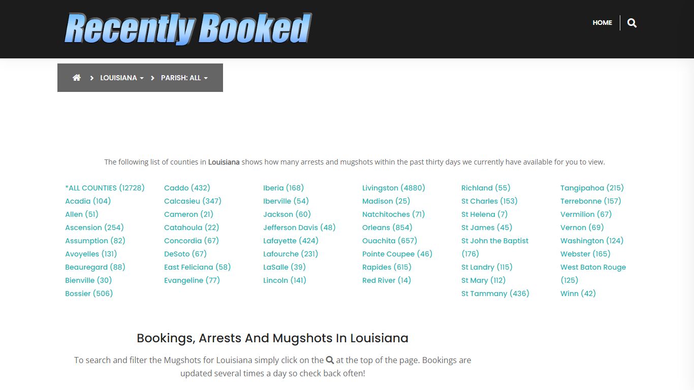 Bookings, Arrests and Mugshots in St Helena Parish, Louisiana